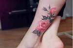 Hình xăm hoa hồng ở chân cho nữ Tattoo Gà
