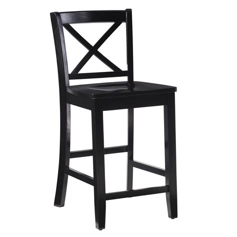 X Back Counter Stool Black