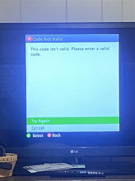 Xbox 360 Code Not Valid