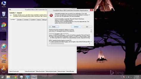 Xbox 360 Controller Emulator Unhandled Exception