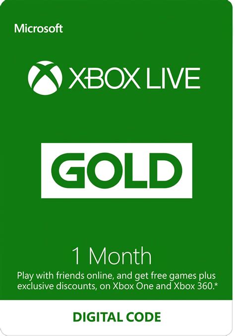 xbox live 1 month digital code