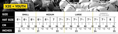 Xenith Pads Size Chart