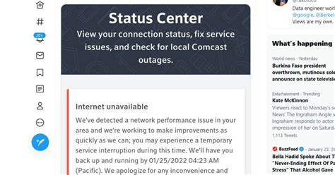 xfinity internet outage history