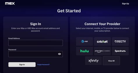 xfinity login hbo max