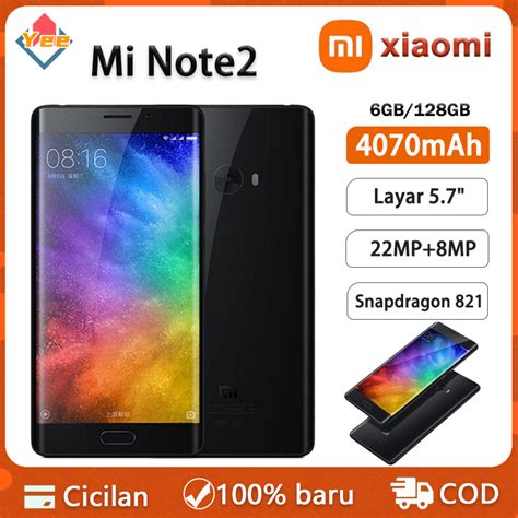 Image of Xiaomi Mi Note 2 Edge Smartphone with Curved Edges and Reflective Finish