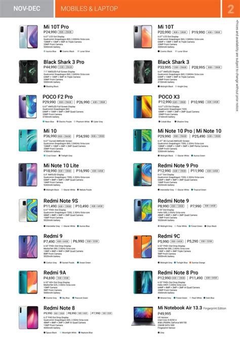 xiaomi products price list