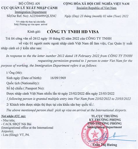 xin công văn nhập cảnh