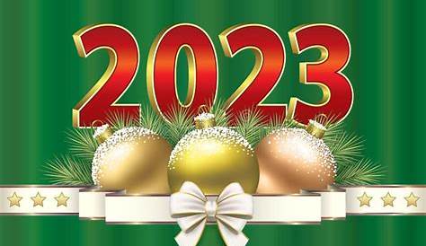 Xmas Holidays 2023 Happy New Year Christmas Card With Holiday Decoration And