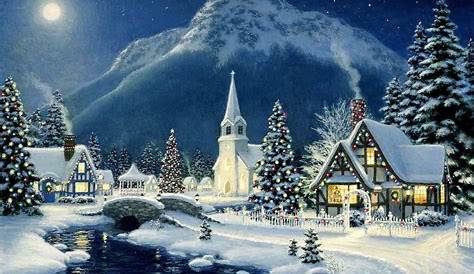 Xmas Landscape Wallpaper Christmas Village 55+ Pictures