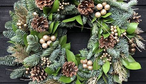 Xmas Wreath Foliage Large Mixed With All The Trimmings Including Baubles