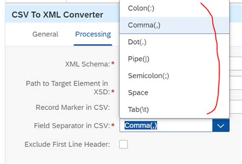 xml to csv converter in sap cpi example