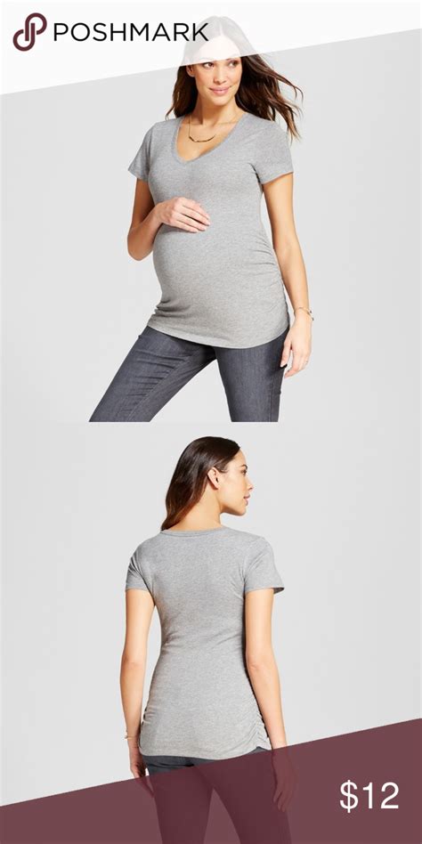 Old Navy TomTA1L0R GREY Long Sleeve Jersey Wrap Maternity Top