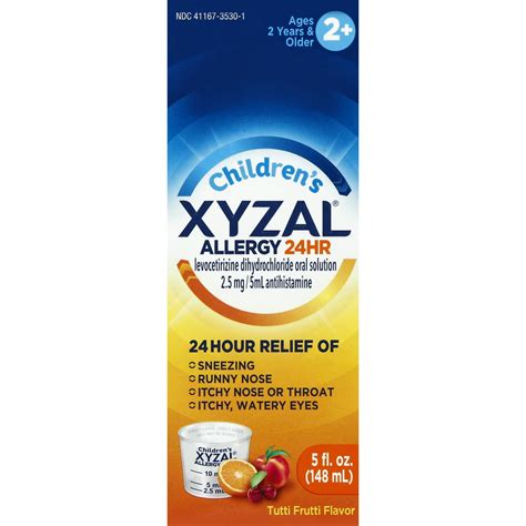 Xyzal Children's Allergy 24HR Oral Solution (5 Oz), Allergy Relief