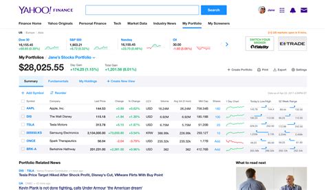 yahoo business stocks quotes live