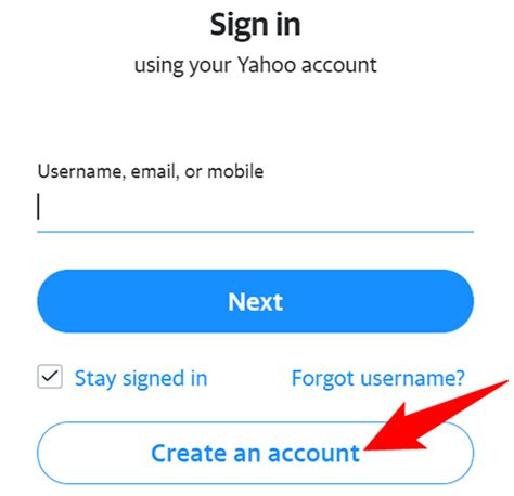 Yahoo Create Account