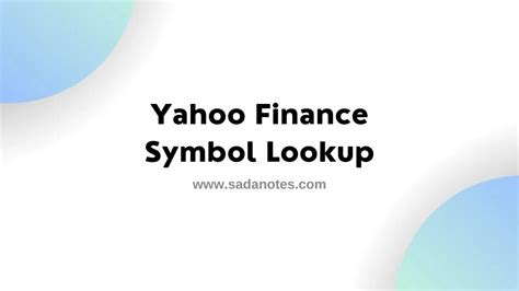 yahoo finance symbol lookup find