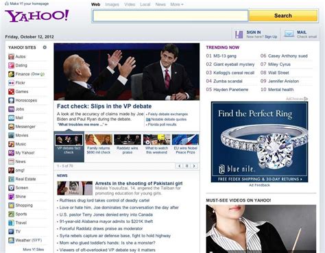 yahoo page home page