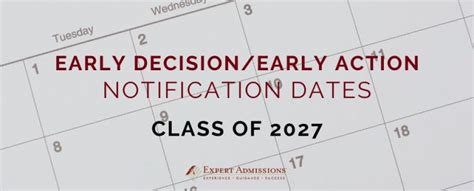 Yale Early Decision Notification Date