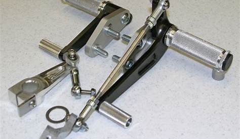 TAROZZI Universal rear sets for cafe racer - fixed footpegs SILVER/BLACK
