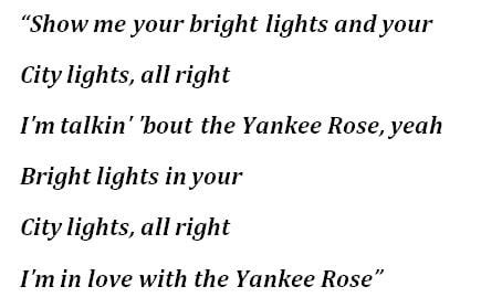 Unlocking the Secrets of Yankee Rose Lyrics: A Captivating Melody Revealed