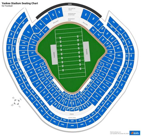 yankee stadium seating chart football games