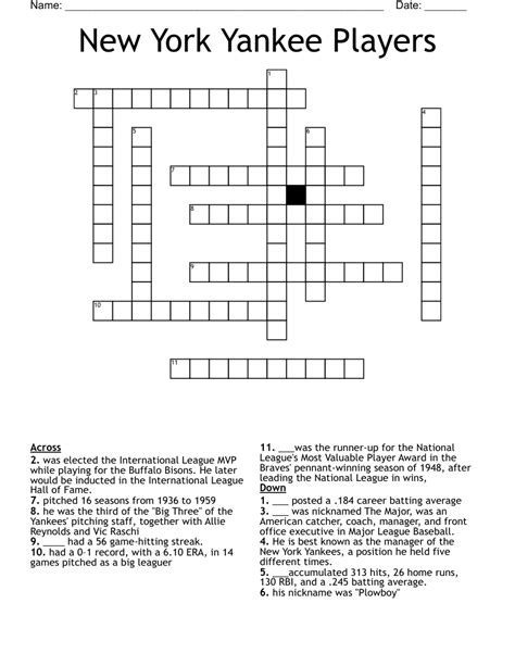 yankees rival crossword clue