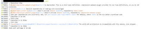 Yarn Install Warnings