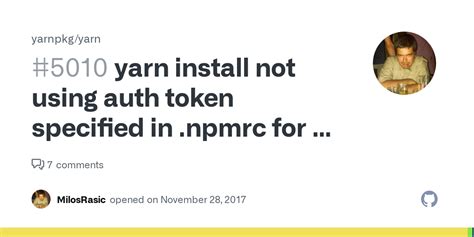 Yarn Install With Github Token