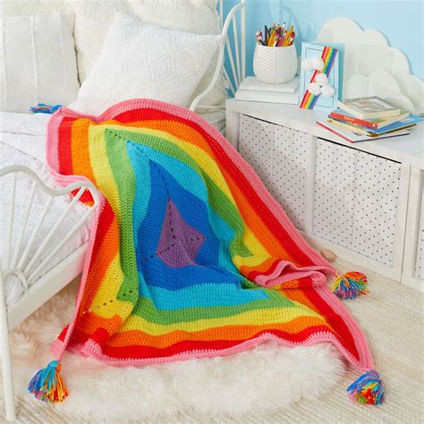 Yarnspirations Rainbow Blanket