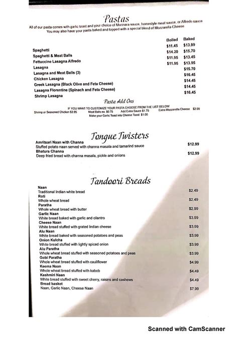 yatin's kitchen menu