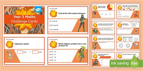 Year 3 Maths Challenge Worksheets