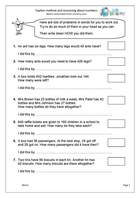 Year 4 Maths Reasoning Worksheets