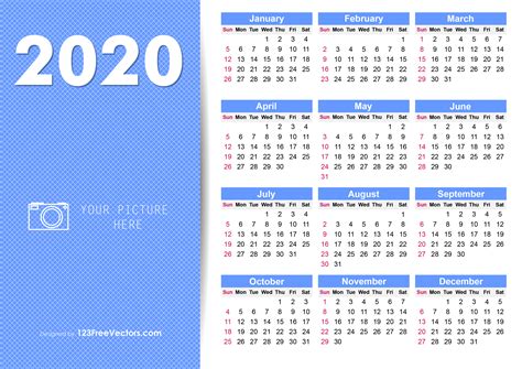 yearly calendar 2020