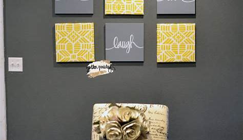contemporary yellow grey wall art (With images) | Grey wall art, Wall