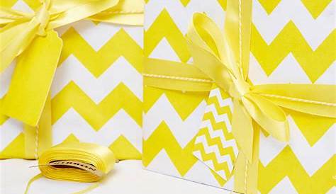 Modern Golden Yellow Plaid Wrapping Paper White Wrapping Paper