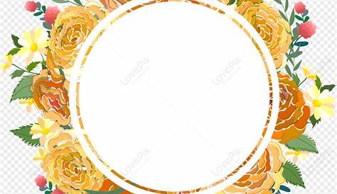 Orange Yellow Circle Frame, cadre , automne - Free PNG - PicMix