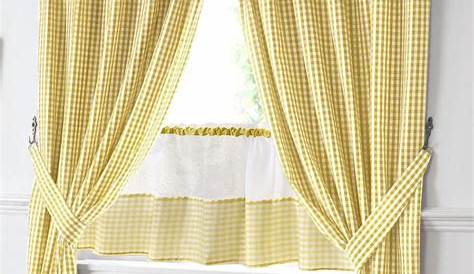 Gingham Check | Cafe Net | Curtain | Yellow | Tonys Textiles