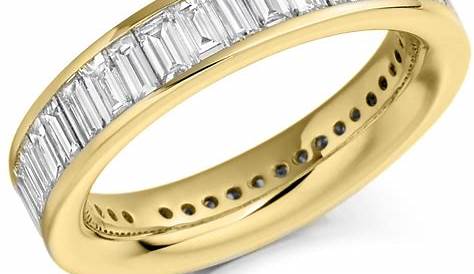 Yellow Gold Baguette Diamond Eternity Ring 4.2MM DE/VVS 2.50ct Full