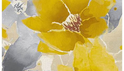 Vintage Yellow & Gray Floral Canvas Art Print | Kirklands