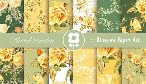 YELLOW ROSE 12 x 12 Scrapbook Paper- 2 Sheets | eBay
