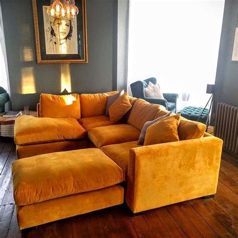 Popular Yellow Velvet Couch Living Room 2023