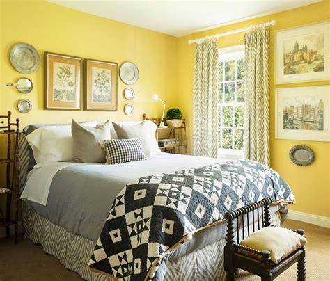 Yellow And Gray Bedroom