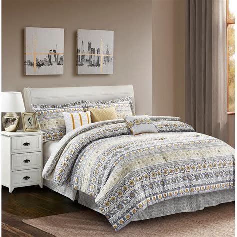 Yellow And Gray Comforter Set Queen
