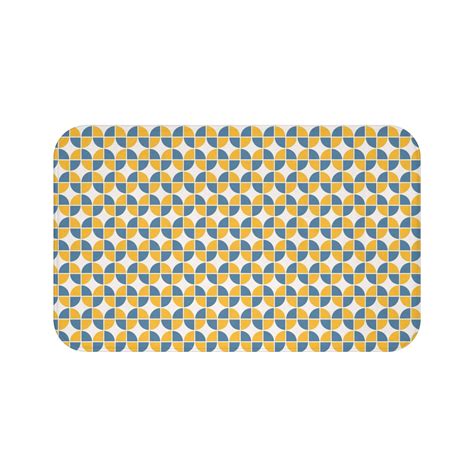 Yellow Bath Mat Blue