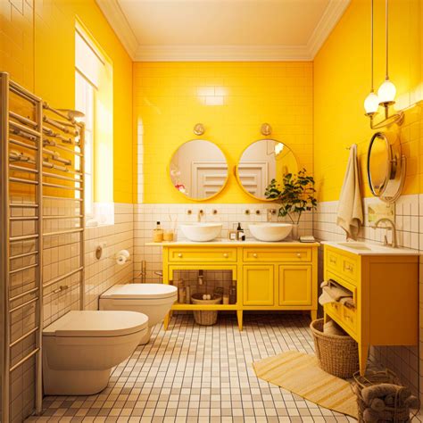 Yellow Bathroom Storage