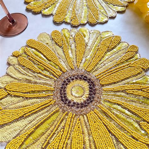 Yellow Beaded Placemats
