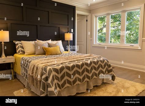 Yellow Bedroom with Patterned Accents