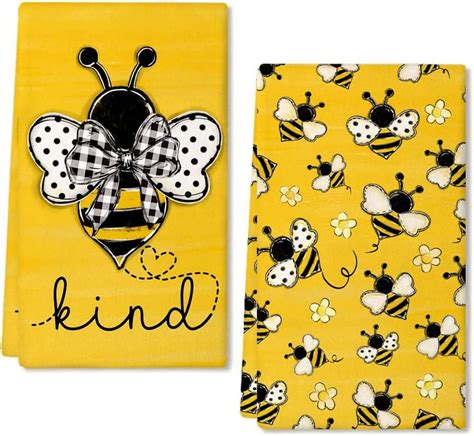 Yellow Bee Hand Towels