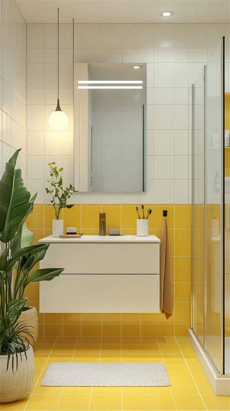 Shine Bright with Stunning Yellow Floor Tile: Enhance Your Space with Bright and Bold Style