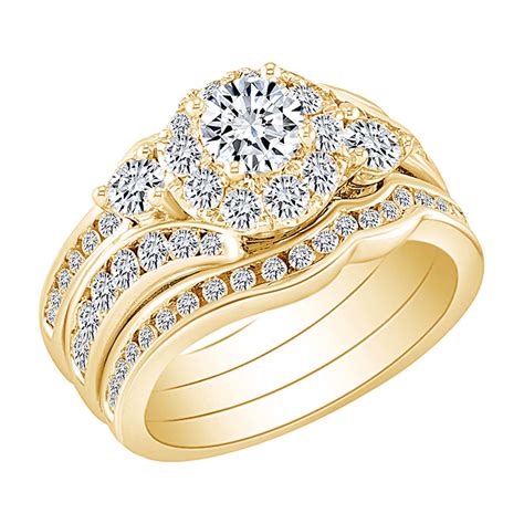 yellow gold band engagement rings
